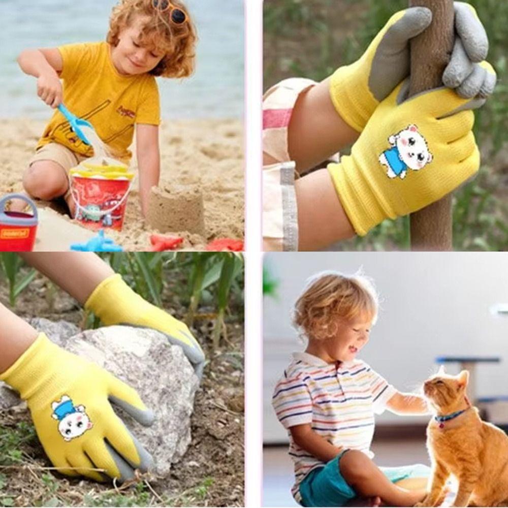 Latex Coated Kids Garden Gloves Breathable Children Protective Gloves Sand Play