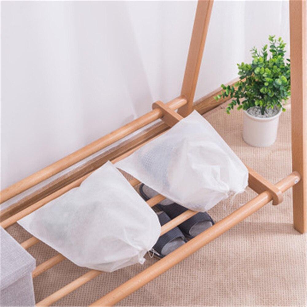 100pcs Shoe Dust Covers Non-Woven Dustproof Drawstring Clear Storage Bag Travel Pouch Shoe Bags Drying Shoes Protect