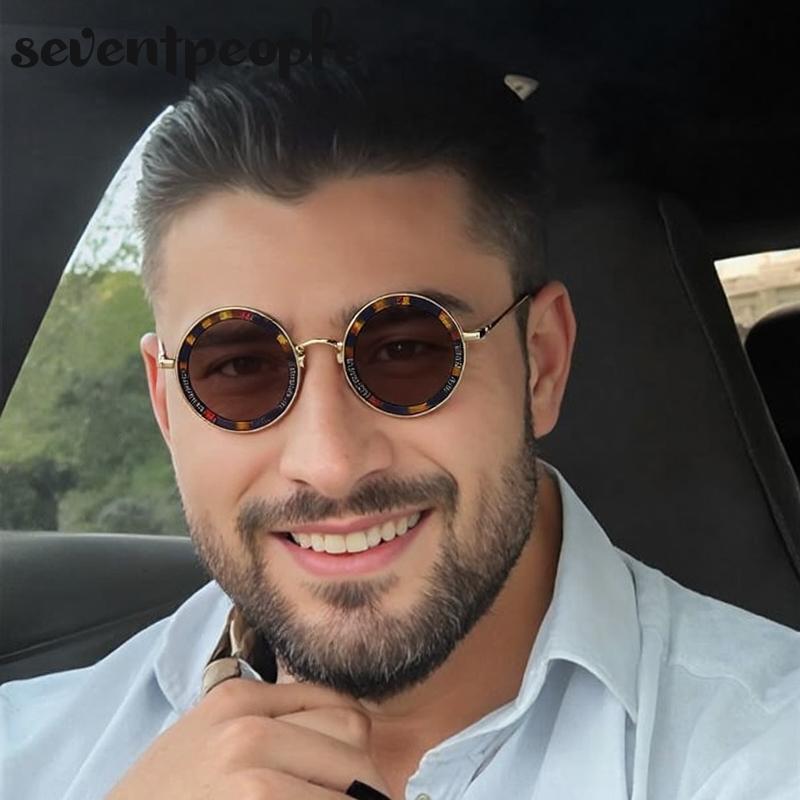 Steampunk Small Frame Round Sunglasses Men Luxury Brand Vintage Metal Sunglass For Ladies Classic UV400 Protection Shades