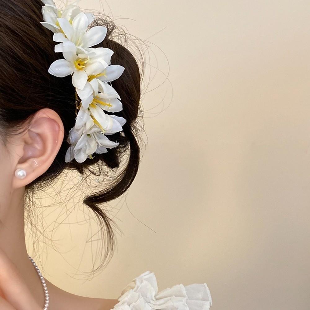 Bohemian Chinese Style Side Clip Fairy Bride Hair Accessories Elegant Flower Hair Stick Daily
