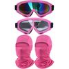 2Pcs Motorcycle Goggles With 2Pcs Balaclavas, Dirt Bike ATV Motocross Riding Racing Ski Goggle Safety Glasses