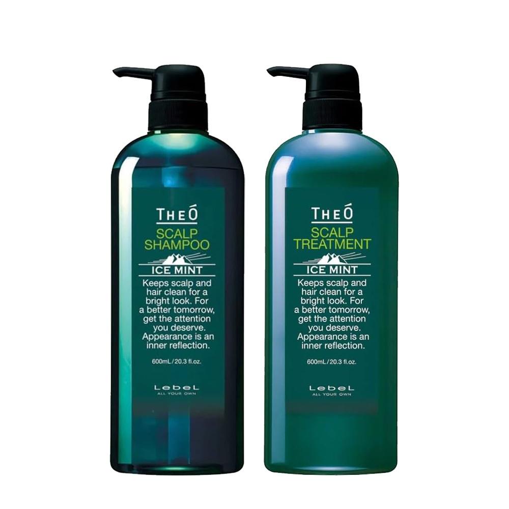 Lebel THEO Szampon do skóry głowy Ice Mint 600ml / Kuracja do skóry głowy Ice Mint 600ml