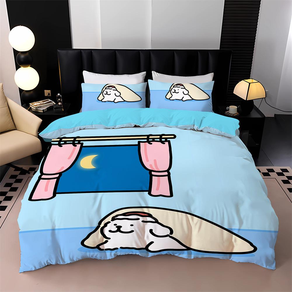 Comforter New Cartoon Puppy Bedding Set 3D Digital Printed Pug Anime Kids Adult Size