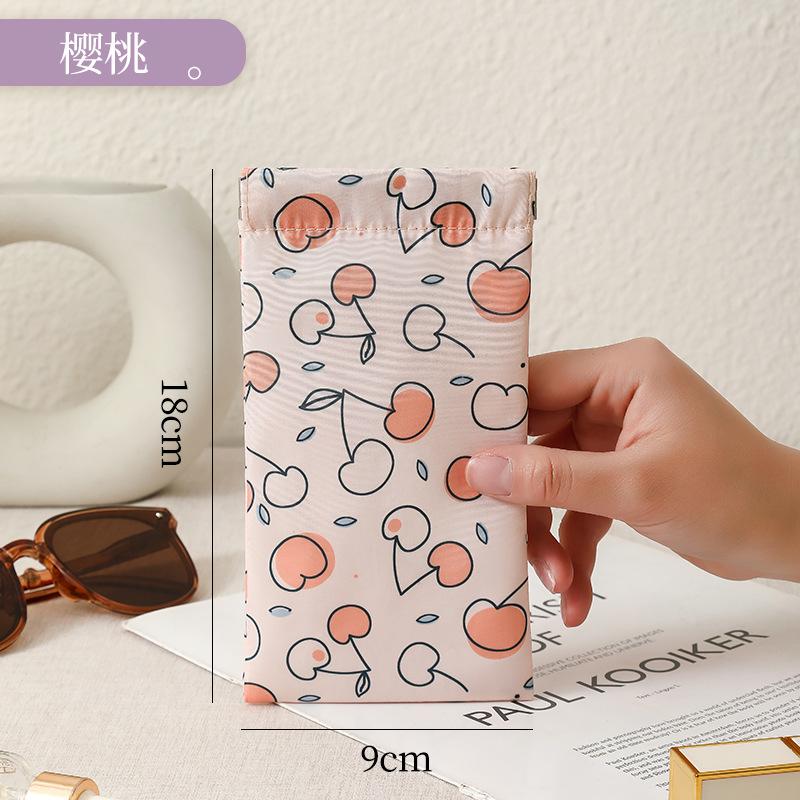

New Xiaoxin Qing Glasses Bag Sunglasses Storage Case for Men and Women with Snap Closure Automatic Closing Glasses Storage Pouch Вишня
