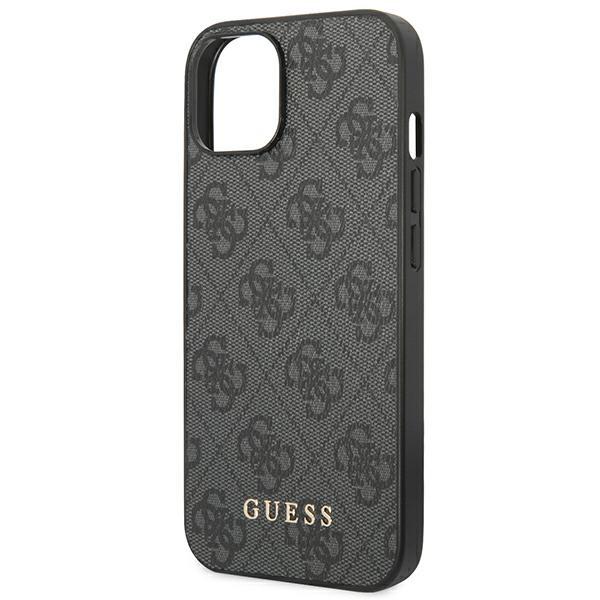 Guess Guhcp14Sg4Gfgr Iphone 14 / 15 / 136.1 Szary/Grey Twarde Etui 4G Metalowe Złote Logo