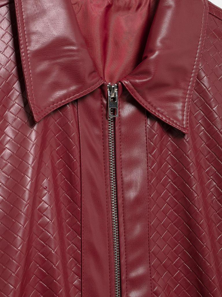 Spring 2025 Women's Faux Leather Bomber Jacket - European & American Style, Loose Fit