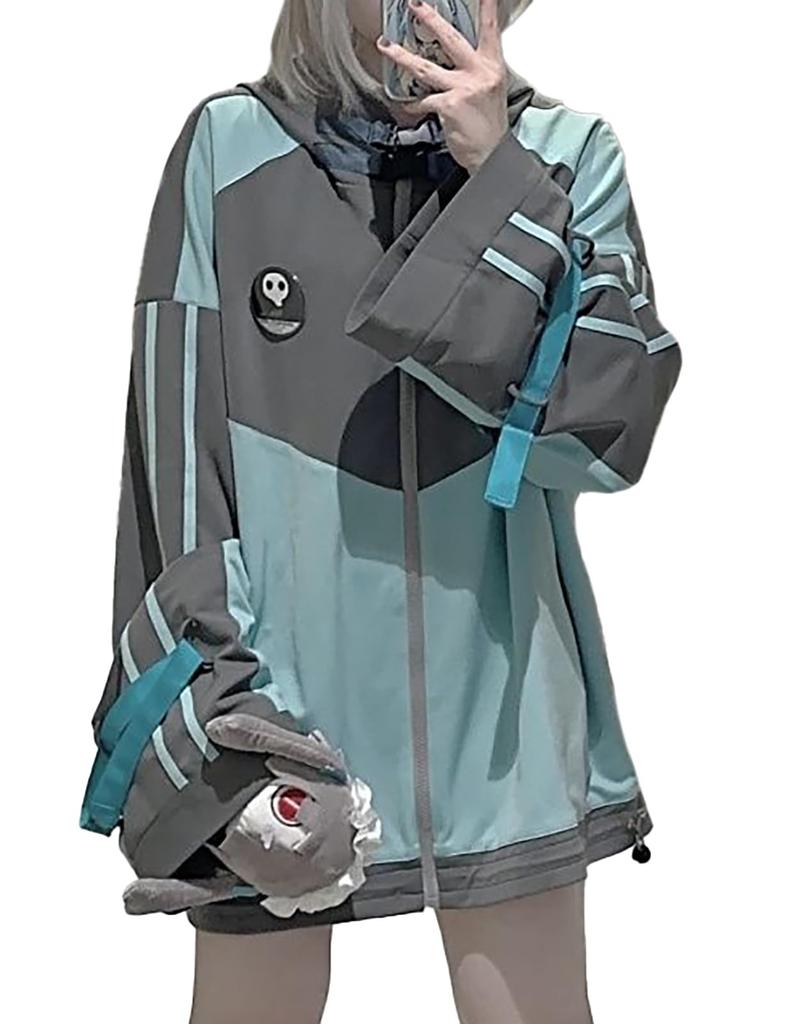 Sickly Long Size M [XHSUKADO] Zip-up Hoodie, Cute, Color-Changing, Coat, Sweatshirt, Top, Cute, Sleeve, Clothing, Subculture, Y2K, Shibuya, Harajuku,