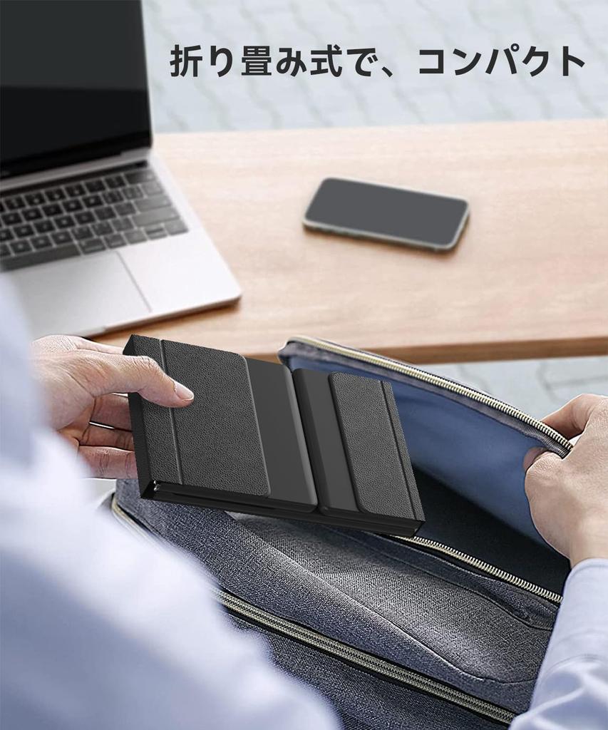 Omikamo Kabellose Faltbare iPad-Tastatur mit Bluetooth, Touchpad, Japanisches Layout, Dual-Use Kabelgebunden & Kabellos, Linke und Rechte Umschalttasten, L-förmiger Ente