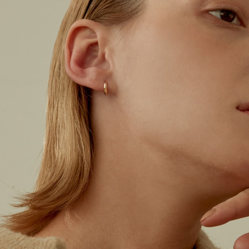 LUNNE 14k Luna Cut One-Touch Ring Earrings (14k Gold) #ER19