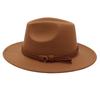 Top Hat Belt Buckle Model Jazz Hat Men'S And Women'S Concave Felt Hat Woolen Hat Fedora Hat