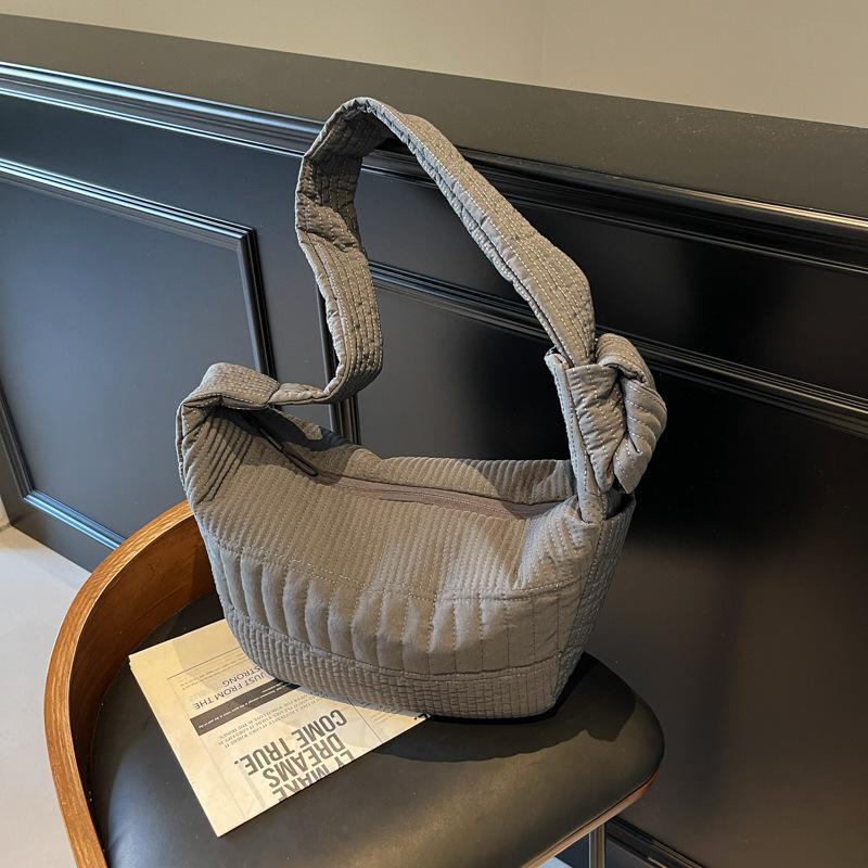 

Вместительная нейлоновая холщовая сумка женская 2025 лето новая повседневная универсальная на плечо, сумка-мессенджер премиум-класса в форме пельменя серый