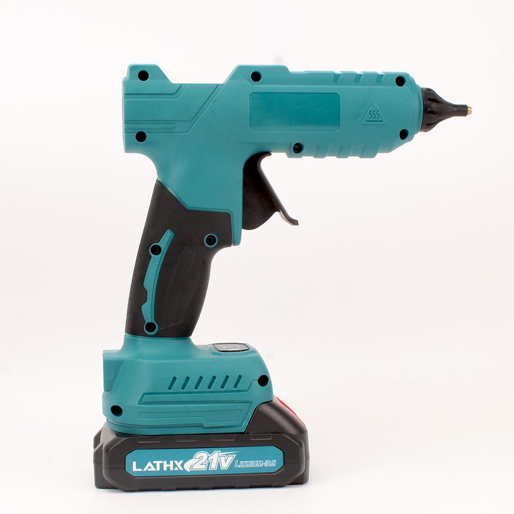 Makita-Style 18V Cordless Hot Melt Glue Gun with Cross-Border Rechargeable Lithium Battery - Compatible with 11mm Glue Sticks for Home Crafts.