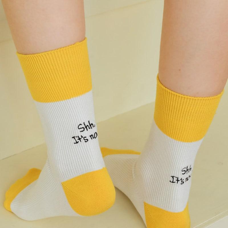 

biarritz socks [2SET] accent color blocking ribbed socks 3 colors Black 1 group