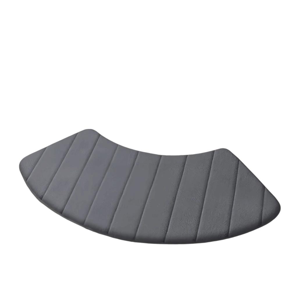 Solid Color Arched Shower Mat Thickened Non-Slip Mat Fan-Shaped Bath Mat Shower Room серый