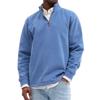 Men's Solid Color Half Zip Stand Collar Sweatshirt Men's Sports Large Size Casual Sweatshirt