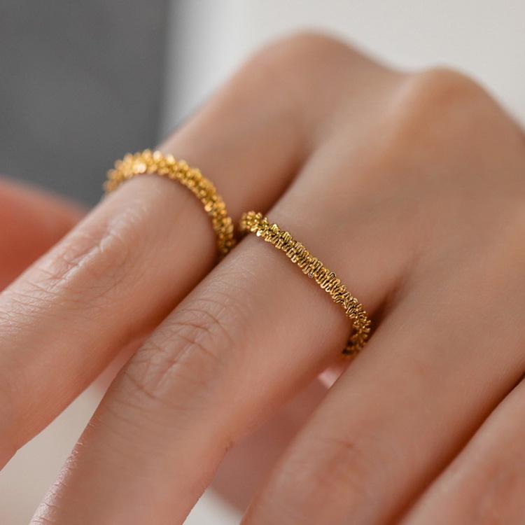 

Кольцо-цепь из стерлингового серебра 925 пробы в европейском стиле, вогнуто-выпуклое - простой и крутой дизайн для указательного пальца US Size 8