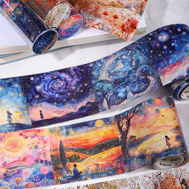 Journal GO 8x200cm Große Größe Heilungsreise Landschaftsgestaltung Washi Tape Kreatives Journal Material Collage Schreibwaren Abdeckband