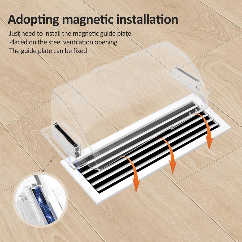 2 Stück Verstellbarer Luftauslassabweiser Ausziehbar 8-15,5 Zoll Transparent Tropfsicher Magnetischer Abweiser für Deckenregister