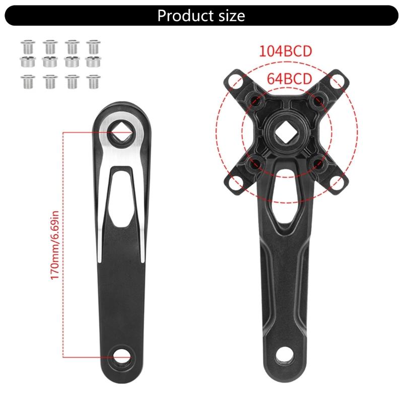 Aluminum Alloys Square Tapers Crankset Durability Fixed Gear Fixie Crankset for Enhancing Climbing and Accelerations
