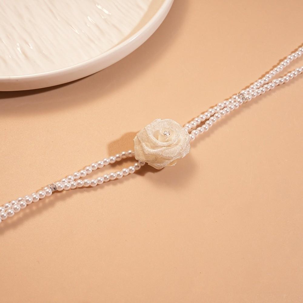 Jewelry Accessories Korean Style Choker Mesh Rose Pearl Clavicle Chain  Girls Party