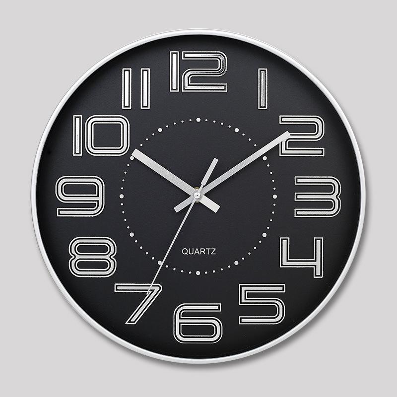 12 Inch 30CM Silent Wall Clock, Creative and Fashionable, Three-dimensional Digital Minimalist Clock for Home Living Room