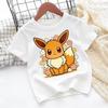Cute Cat with Paw Kids Tshirts Summer Short Sleeve Tees Cartoon Boys Girls Clothes Kawaii Kitten Tops Y2K Children T-shirt