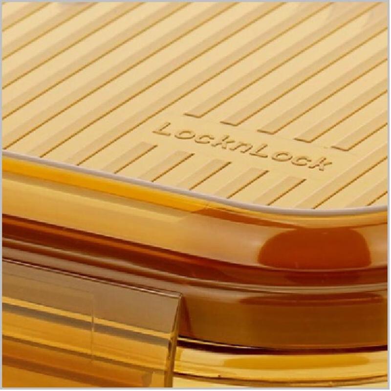 LOCK&LOCK Amber Glass Rectangular Food Container
