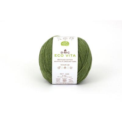 DMC - Recycled Cotton Yarn Eco Vita 3mm 100g Knitting and Crochet Neck. 018 Green