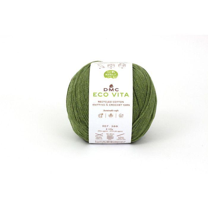 Fil Coton Recyclé - DMC - Eco Vita - 3mm - 100g - Couleur 018 vert