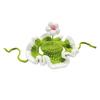 Crochet Flower Cat Hat Handmade Scalloped Pet Hat with Flower Ear Holes Cute Flower Hat for Small Medium Dogs Cats Party Photo Props