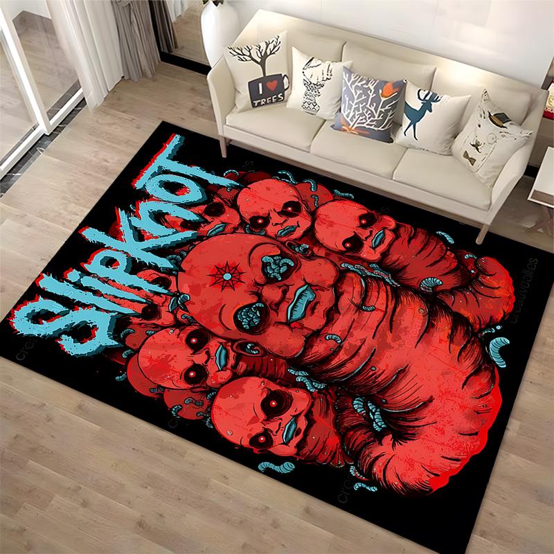 "Slipknot Themed Horror Worm Design Rug - Non-slip rug suitable for living room and bedroom sofas"