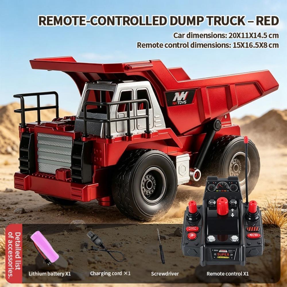 Alloy Rc Excavator Truck Toy Remote Control Engineering Trucks Bulldozer Electric Vehicle Machine Car Model Toy Christmas Gift