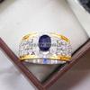 Blue Sapphire Oval Cut Gemstone With 925 Sterling Silver Ring For Men's #B610 JL375686499959