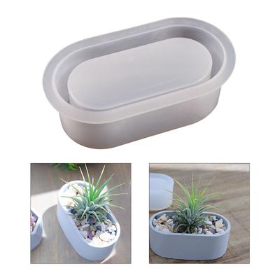 Silicone Planter Mold Oval Shape Flower Pot Mold Storage Holder Vase Resin Mold for Concrete Cement Resin Mold DIY Craft