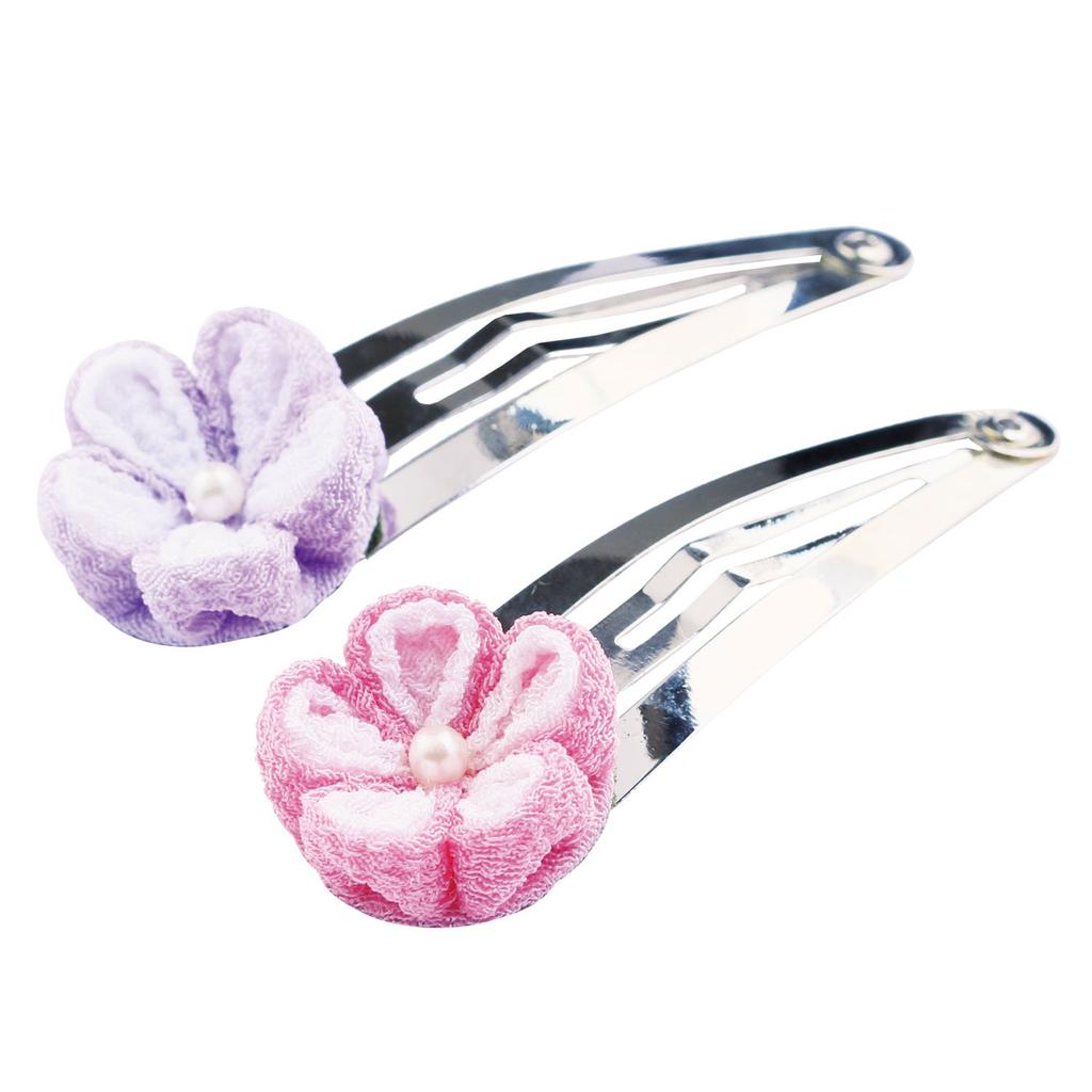 Nippon Chuko NBK Tsumami Zaiku Flower Craft 2 Snap Craft Supplies Kit, 1, Clasps, Pink/Purple, A4-24,