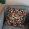 2D Buntes Leopardenmuster Dekorative Kissenhülle Muster Kissenbezug Geeignet für Sofa Schlafzimmer Auto Kissenbezug