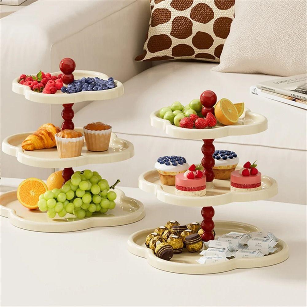 Retro Jewelry Display Rack Flower Shape Cupcake Serving Stand Tiered Serving Trays  Living Room
