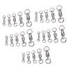 25Pcs Ball Bearing Fishing Swivels 360 Degree Rotation Stainless Steel Rings for Saltwater Use 5 Sizes