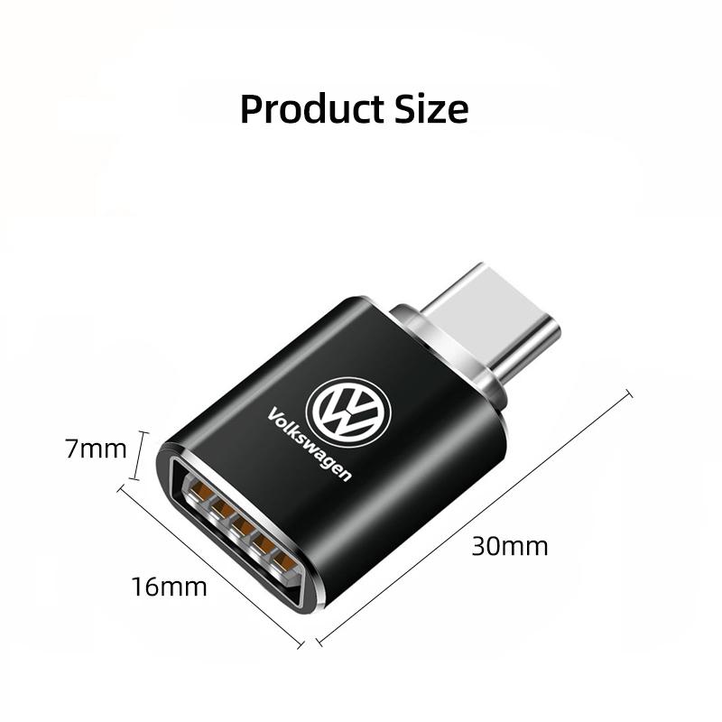 USB Type-C Adapter Flash Drive Reader Car Interior Accessories For VW Atlas Jetta Touareg Variant Golf Polo GTI Taos Nivus Passa RM4