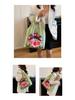 Hand-Painted Cartoon Shoulder Bag: Eco-Friendly Large Capacity for Women & Students