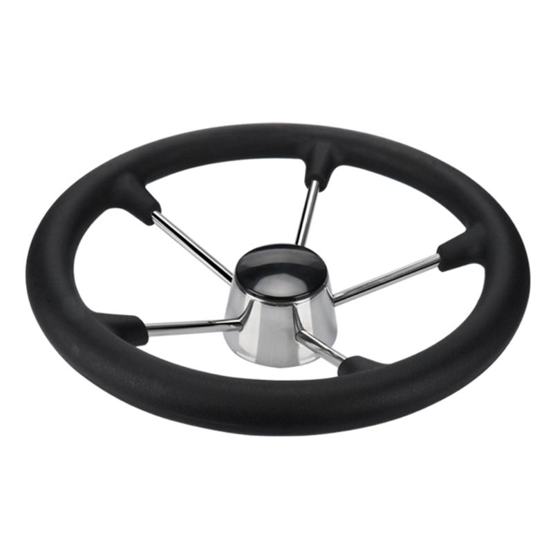 Stainless Steel Steering Wheel Universal for Marine Yacht Replacement 5 Spoke Boat Destroyer Steering Wheel with Foam 1