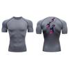 JOJO Print Compression Shirt for Men Gym Workout Running Tshirt Undershirts Baselayers Athletic Quick Dry Tees Tops Activewear