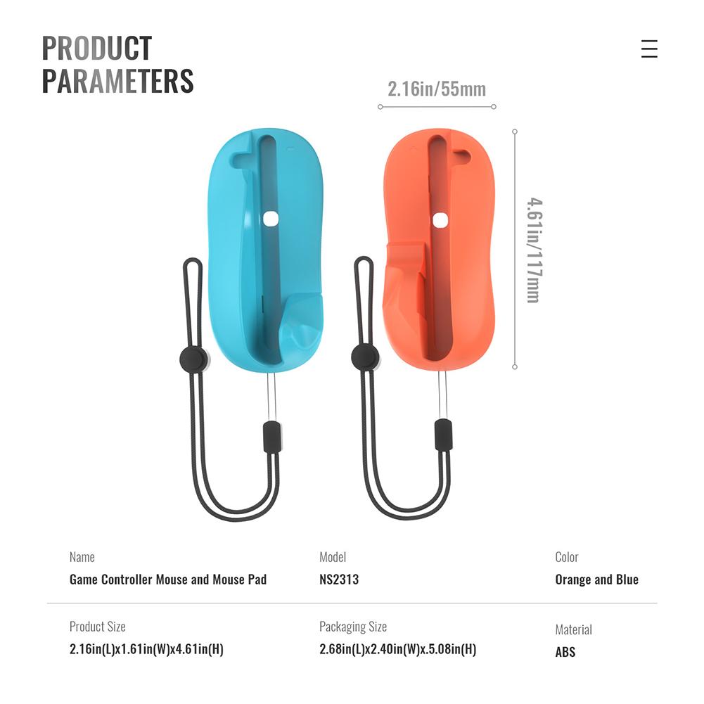 Left + Right Controller Mouse Bracket with Mouse Pad Controller Mouse Dock Ergonomic Mouse Grip for Switch 2 Accessories