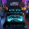Boys Gamer Comforter Set3D Gaming Bedding Set Twin Size Room DecorRed and Black Video Game Geometric Gaming for Game Lovers