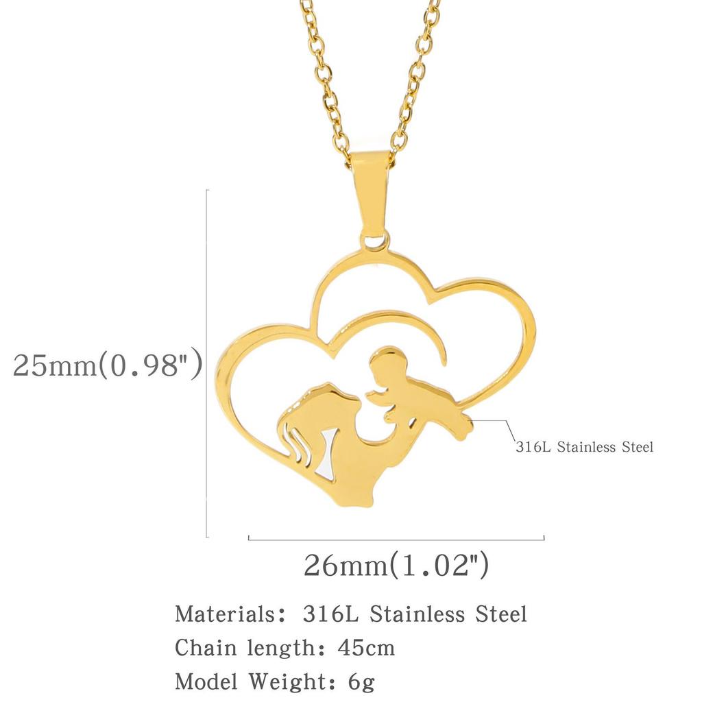 Mother's Day Heart Pendant Necklace - Love Letter Design