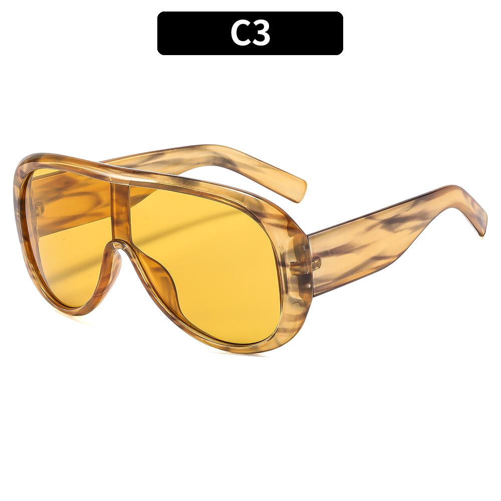Retro Oversized Eyepieces Women's Sunglasses 2026 Luxury Brand Big Frame One Piece Sunglasses UV400 Retro Classic Thick Shades