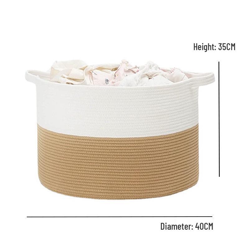 Korb aus gewebtem Baumwollseil im nordischen Stil für Wäsche, Spielzeug und Aufbewahrung