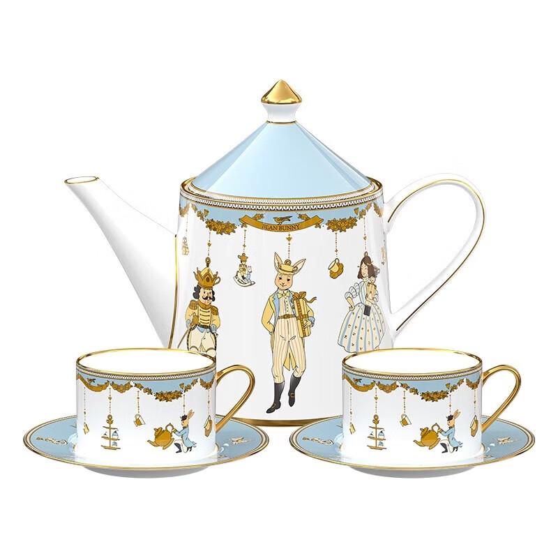 Blan Bunny Nutcracker Rotating Teapot & Tea Set