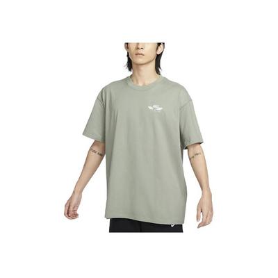 Sportswear Letter Print Ribbed Crew Neck T-Shirt Men Tops Dark-Muddy-Gray HJ6544-053