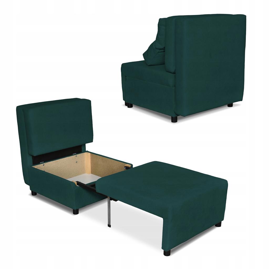 Fold-out Armchair for Sleeping KIMO Container Family Furniture Hunter Green